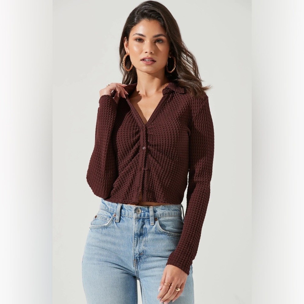 ASTR Maroon Lamora Top